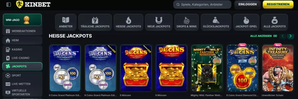 Kinbet Casino Bonus 250% bis 3000 Euro plus Freispiele